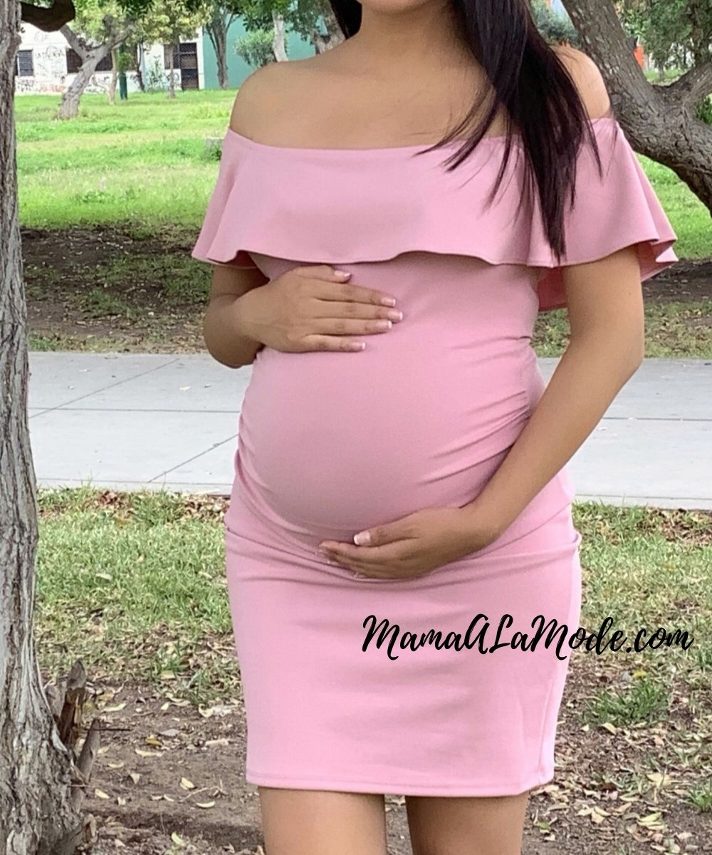 Vestido-Maternidad-Fernanda-palo rosa-MAMA-A-LA-MODE | A La Mode